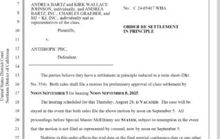 Image of order re: proposed settlement in Bartz v. Anthropic